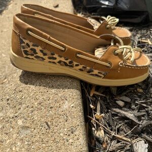 Leopard Print Tan Women's Boat Shoes